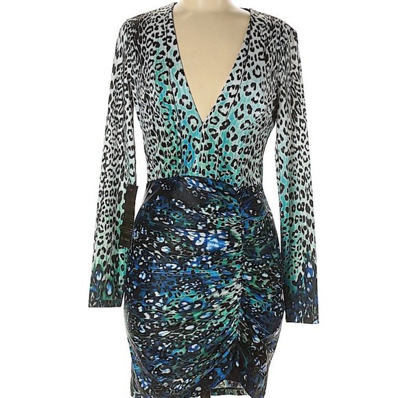 bebe Dresses & Skirts - 💋 bebe animal print deep v obsession new dress S RARE 💋